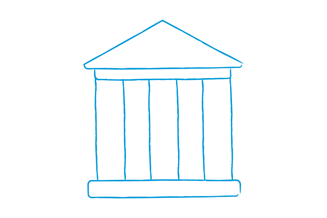 graphic of a building with columns