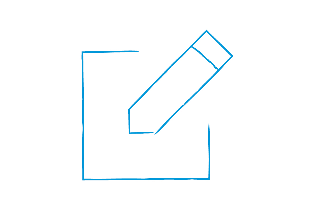 graphic of pencil and paper