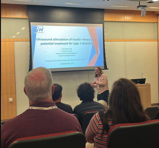 Chair and Professor Vesna Zderic giving her lecture