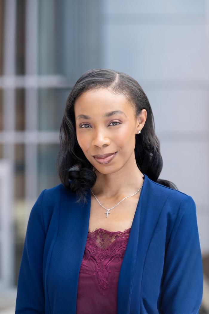 GW Professor in blue blazer