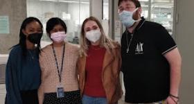 students in Dr. Papa's research lab