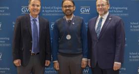 Punit Prakash pictured with mentor Chris Diedrich and Dean John Lach